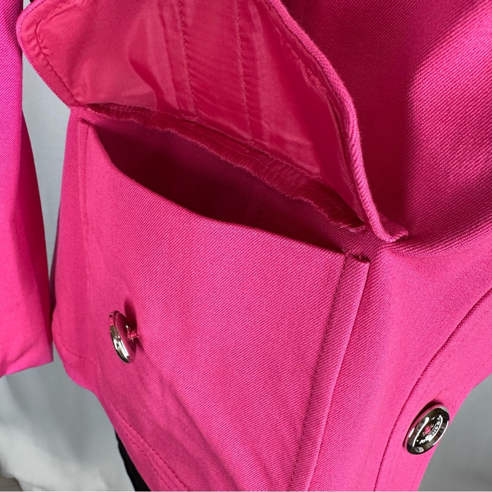 JONES NEW YORK SIGNATURE STRETCH Vibrant Pink Jacket Sz M Stand Collar - Picture 4 of 14